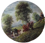 Vtg Milton Bradley "the Water Wagon"jigsaw Puzzle Dorset Round 500 Pcs Complete. Fixed Price $19.99.