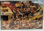 Vintage Jumbo 1500 Piece Puzzle Pieter Bruegel Proverbs Religious Scene Sealed. Fixed Price $35.00.