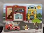 Melissa & Doug Around The Fire Station See Hear Sound Puzzle 8 Scenes Complete. Fixed Price $9.55.