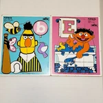 2 Vintage 70'S Playskool Wooden Tray Puzzles Sesame Street Muppets Bert & Ernie. Fixed Price $24.00.