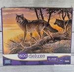 New 1500 Piece Mega Brands Deluxe "catching The Sunset" Wolf Wolves Puzzle. Fixed Price $21.99.