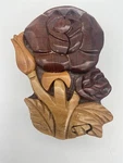 Rose Handmade Wood Puzzle Box Decorative Jewelry Trinket (marking On Back). Fixed Price $15.77.