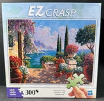 Hasbro Milton Bradley Bob Pejman Balcony Water Flowers 300 Large Piece Puzzle. Fixed Price $18.99.