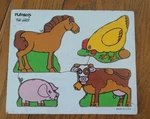 Vintage Playskool Farm Animals 4 Piece Puzzle #180-05. Fixed Price $12.00.