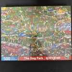 New-springbok's 500 Piece Jigsaw Puzzle The Dog Park Made Usa. Fixed Price $22.99.