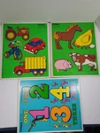 Vtg Playskool Wooden Puzzle Lot Of (3) Farm Animals Things Wheels Fun Count. Fixed Price $17.49.