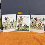 J Vintage 1950'S Playskool Golden Press Native American Puzzles #80-6A, 6B & 6C. Fixed Price $11.95.