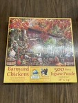 New! Sunsout Jigsaw Puzzle Barnyard Chickens 500 Piece Lori Schory-sealed 18 X24. Fixed Price $15.00.
