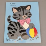 Vintage Playskool Kitty Kitten Wood Tray Puzzle 9 Pieces Ages 2-5 Years. Fixed Price $14.99.