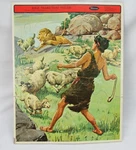 Vintage 1953 Large Bible Frame Tray Puzzle 14.5" Tall Whitman David Rare. Fixed Price $9.99.
