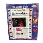 White Mountain Puzzles Barack Obama Historic Victory Boston Globe 550 Piece 546S. Fixed Price $25.38.