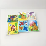 Vintage Playskool Wooden Peg Puzzles Lot Of 6 Sesame Street Barney Dogs House. Fixed Price $20.00.