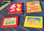 Vintage 1970S Playskool Lot - 4 Complete Tray Puzzles. Fixed Price $39.99.