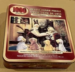 Vintage Classic Treasures Stories & Hot Chocolate 1000 Pc. Jigsaw Puzzle Tin. Fixed Price $18.08.