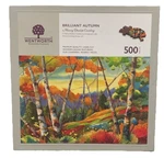 Wentworth Wooden Jigsaw Brilliant Autumn 500 Pcs By Nancy Dunlop Cawdrey Fall. Fixed Price $74.99.