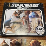 Star Wars Vintage 140 Piece Jigsaw Puzzle 1977 Kenner Luke Skywalker Meets R2-D2. Fixed Price $14.95.