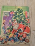 Vintage Mid Century Santa Christmas Tree Wooden Jigsaw Puzzle 1950S. Fixed Price $17.56.