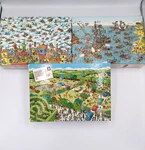 3 Vintage 1991 Where's Waldo 100PC Puzzles Complete Carpet Flyers Pirate Safar. Fixed Price $39.99.