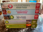Puzzle Lot Of 5, 1000 Pieces, "springbok Delight Series" All Complete!. Fixed Price $14.99.