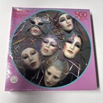 Rare American Publishing Corp. Round Jigsaw Puzzle Mask-erade 500 Pieces. Fixed Price $25.00.