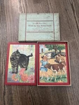 Vintage J. K. Straus Two Tray Wood Jig Saw Puzzles C1940 Original Box Rare. Fixed Price $53.00.