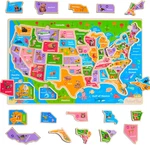 Usa Map Wooden Puzzle, Puzzles For Kids Ages 4-6 Educational Toys Year Old. Fixed Price $36.53.