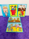 Vintage Built Rite Furry Inlaid Children's Puzzles Circus Clown Themes. Fixed Price $20.00.