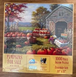 Sunsout Pumpkins For Sale 1000 Piece Puzzle Sung Kim Fall Barn Scene Usa Made. Fixed Price $9.00.