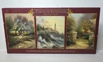 Vintage 1998 Thomas Kinkade Deluxe Jigsaw Puzzle Set Three 500 Piece 20" 16". Fixed Price $16.19.