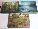Lot 3 Sealed Nos 70S Milton Bradley 1500 Pc Super Challenge Puzzles Winter Morn. Fixed Price $54.00.