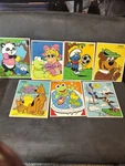 Vintage 1980S Playskool 7 Wooden Puzzles Scooby Muppets Yogi Smurfs Pammy. Fixed Price $49.00.