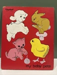 Vintage Playskool 155AN-14 My Baby Pets Piece Wooden Puzzle. Fixed Price $9.96.
