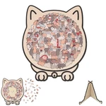 135-PIECE Colored Shaped Wooden Jigsaw Puzzle,cats Pieces. Fixed Price $23.99.