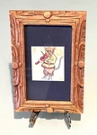 Antique Vintage 19C Watercolor Cat Fiddle Miniature Child Painting Old Framed. Fixed Price $180.00.
