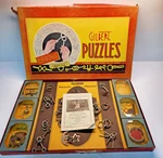 1940 Gilbert Hall Of Science Large Deluxe 24 Mind Bender Game Puzzle Set. Fixed Price $72.25.