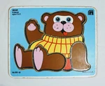 Vintage Wooden Tray Puzzle Teddy Bear From Sandberg. Fixed Price $10.00.