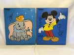 Vtg Pair Of Wooden Playskool Tray Puzzles Walt Disney Dumbo & Mickey Mouse. Fixed Price $11.96.