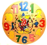 Wooden Round Clown Clock Puzzle Set 12PCS 11.75". Fixed Price $9.99.