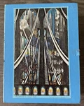 Vintage Springbok 1971 Bookcase Jigsaw Puzzle The Bridge Skyscrapers By Stella. Fixed Price $47.59.