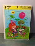 Vtg Windy Day Rainbow Works 1974 Tray Puzzle U.s.a. Ages 3-7 Dog Cat Bug 75909-4. Fixed Price $6.99.