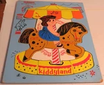 Vintage Playskool Puzzle Kiddyland Carousel 21 Pcs 360-27 Tray Wooden Used. Fixed Price $17.48.