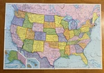 Vintage United States Map Puzzle Official Rand Mcnally Box Missing 1 Pc. Fixed Price $10.00.