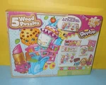New Shopkins 5 Wood Puzzles Tray And Storage Box By Cardinal Games. Fixed Price $11.03.