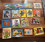 Vtg Wood Puzzles For Kids Lot Of 17 Playskool, Judy Instructo 70'S/80'S. Fixed Price $119.95.