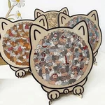 135-PIECE Morandi-colored Cat Shaped Wooden Jigsaw Puzzle Unique Challenging. Fixed Price $16.00.