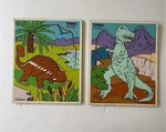 Vintage 1987 Playskool Definitely Dinosaurs Wooden Tray Puzzles. Fixed Price $24.99.