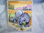 1975 Prehistoric Animals Frame Tray Puzzle Dinosaur Stegasour The Rainbow Works. Fixed Price $12.00.