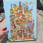 Vintage Springbok Verticalville Jigsaw Puzzle 1977 500-749 Pieces Cardboard. Fixed Price $44.00.