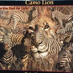 Camo Lion Hidden Figures 1000 Piece Puzzle By Sunsout D.l. Rust Zebra Euc. Fixed Price $12.95.