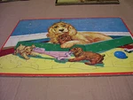 Vintage Milton Bradley Frame Tray Puzzle Dog With Pups Animal Shaped Pieces. Fixed Price $21.77.